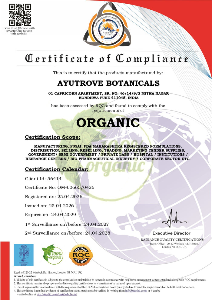 Organic certificate